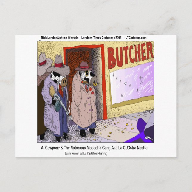 Carte Postale Al Cowpone & Moofia Gang Vaches Drôle (Devant)