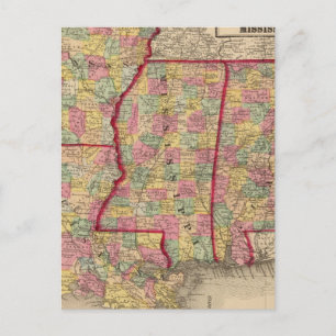 Carte Postale Alabama, Arkansas, Louisiane et Mississippi 2