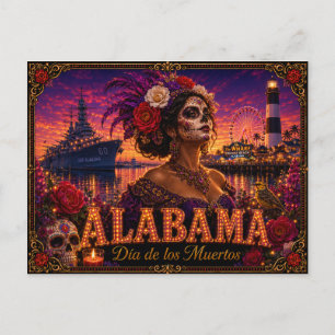 Carte Postale Alabama Día de los Muertos Rétro