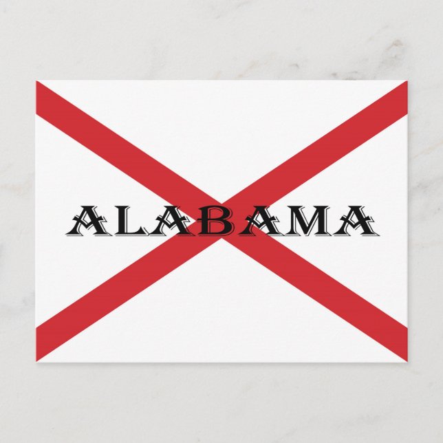 Carte Postale Alabama et drapeau (Devant)