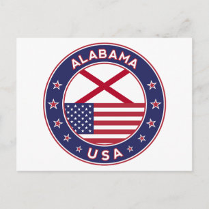 Carte Postale Alabama, États-Unis,