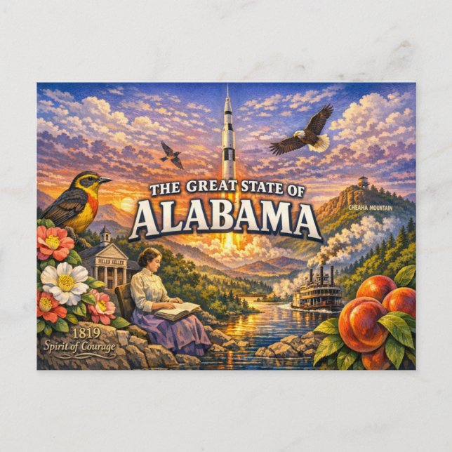 Carte Postale Alabama Greetings Postcard  (Devant)