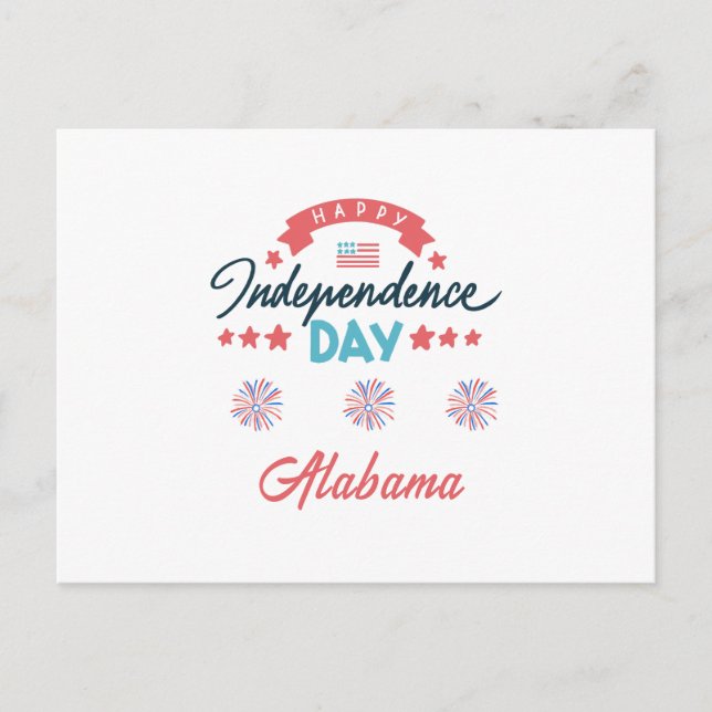 Carte Postale Alabama : Joyeuse fête de l'Indépendance ! (Devant)