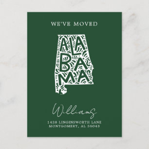 Carte Postale ALABAMA   Notre changement d'adresse