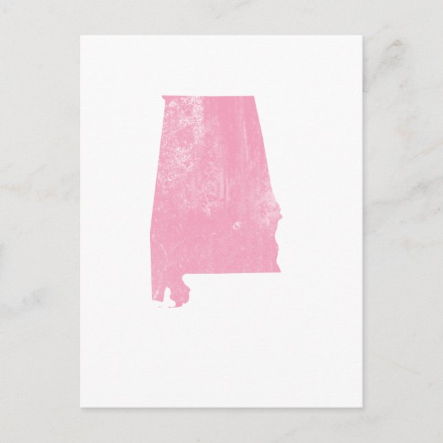 Carte Postale Alabama - Pink Vintage Grunge (Devant)
