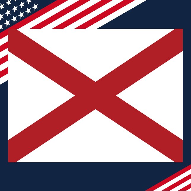 Carte Postale Alabama State Flag Classic Rouge & Blanc USA (Alabama State Flag Classic Red & White USA Postcard
)