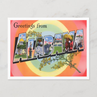 Carte postale Alabama Vintage Big Letters
