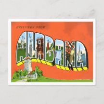 Carte postale Alabama Vintage Big Letters