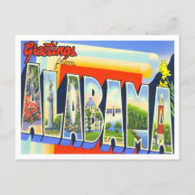 Carte postale Alabama Vintage Big Letters