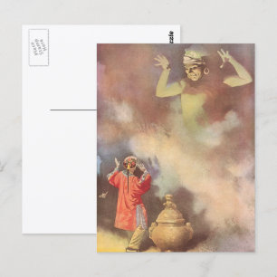 Carte Postale Aladdin et le Génie de la Lampe vintage, Godwin