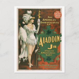 Carte postale "Aladdin Jr" Théâtre Vintage