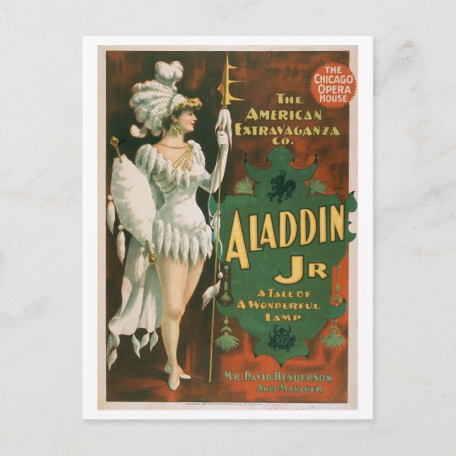 Carte postale "Aladdin Jr" Théâtre Vintage (Devant)