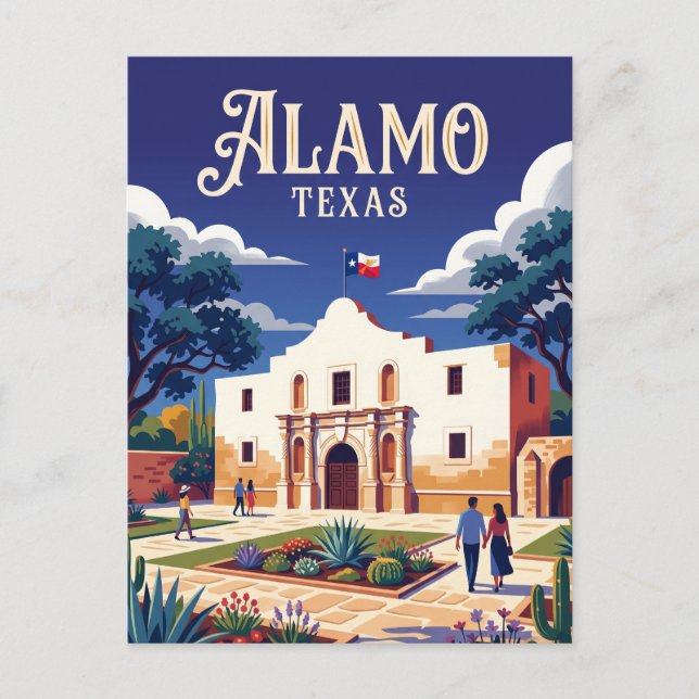 Carte Postale Alamo États-Unis (Devant)