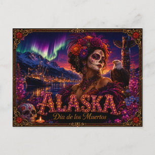 Carte Postale Alaska Día de los Muertos Rétro