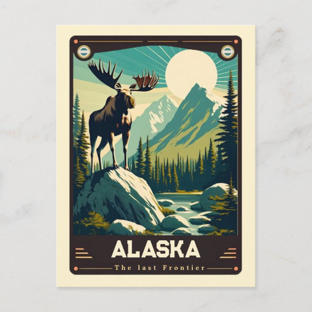 Carte Postale Alaska | Esprit Patriotique Vintage (Devant)