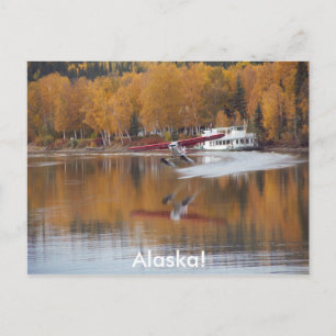 Carte Postale Alaska, Floatplane, Riverboat, Birch Tree en autom