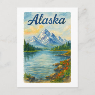 Carte Postale Alaska : Montagnes Majestueuses & Lac Serein