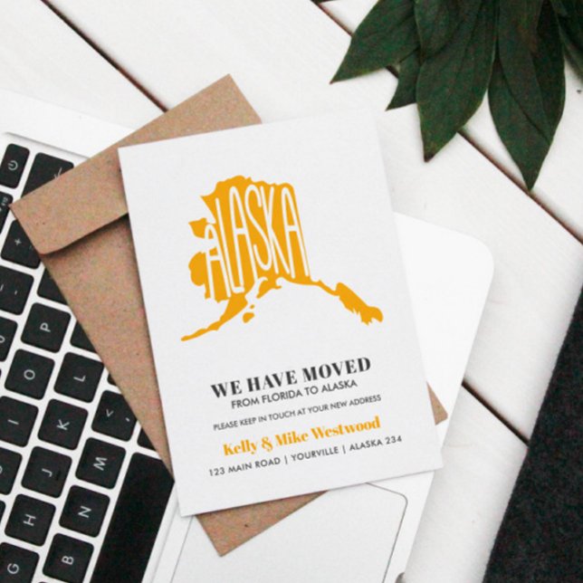 Carte Postale ALASKA Nous avons déménagé Nouvelle adresse Nouvea (ANNOUNCE YOUR MOVING IN ALASKA)