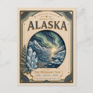 Carte Postale Alaska Papier découpé vintage Arcane Américain