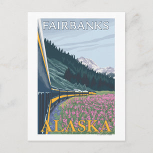 Carte Postale Alaska Railroad Scene - Fairbanks, Alaska