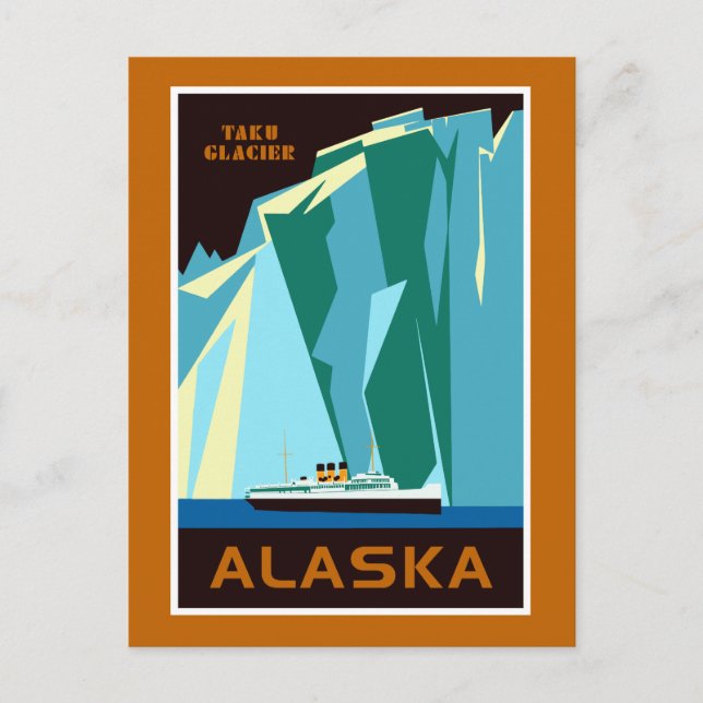 Carte Postale Alaska Taku Glacier retro style vintage (Devant)