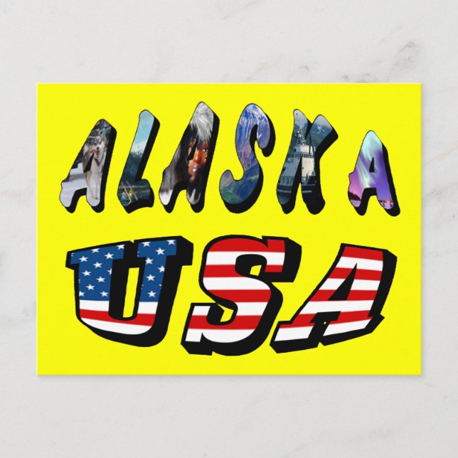 Carte Postale Alaska USA American Flag Voyage photo Texte (Devant)