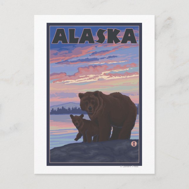 Carte Postale AlaskaBear et Cub (Devant)