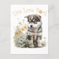 Alaskan Malamute Chien Maman Floral