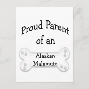 Carte Postale Alaskan Malamute Fier Parent