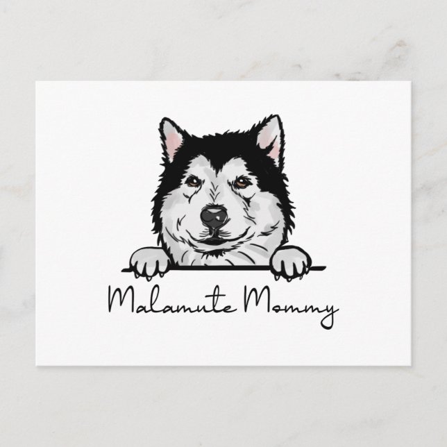 Carte Postale Alaskan Malamute maman (Devant)
