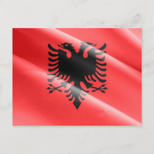 Carte Postale Albanie - Drapeau albanais -