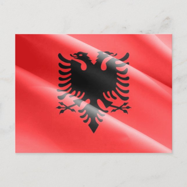 Carte Postale Albanie - Drapeau albanais - (Devant)