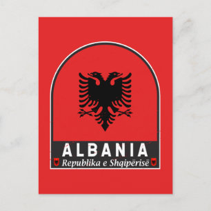 Carte Postale Albanie - Emblème du drapeau