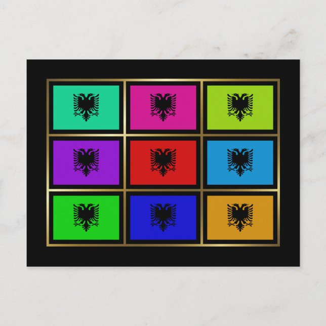Carte postale Albanie Multihue Flags (Devant)