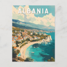 Albanie Travel Art Vintage
