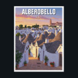 Carte Postale Alberobello Italie maisons Trulli Voyage<br><div class="desc">Les maisons trulli à Alberobello, en Italie, sont parmi les structures architecturales les plus distinctives au monde. Ces habitations blanchies à la chaux, aux toits coniques, faites de calcaire et construites sans mortier, sont une signature de la région de la Pouille. Datant du 14e siècle, les trulli furent originellement construits...</div>