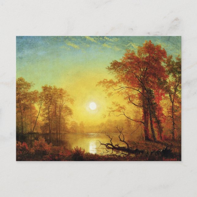 Carte Postale Albert Bierstadt painting, Sunrise (Devant)