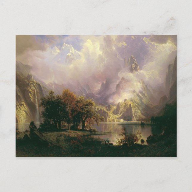 Carte Postale Albert Bierstadt - Paysage des Rocheuses (Devant)