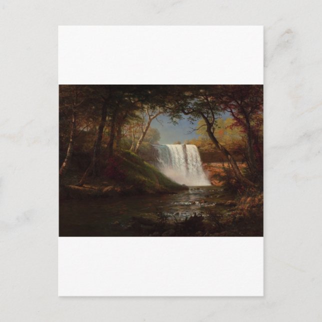 Carte Postale Albert Bierstadt Peinture Forêt Cascade Destiny (Devant)