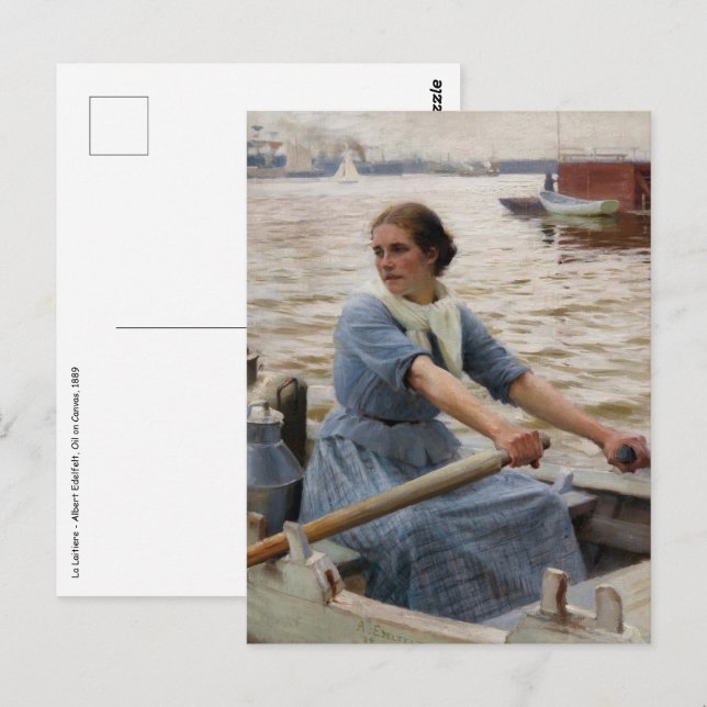 Carte Postale Albert Edelfeel - La Laitiere (Devant / Derrière)