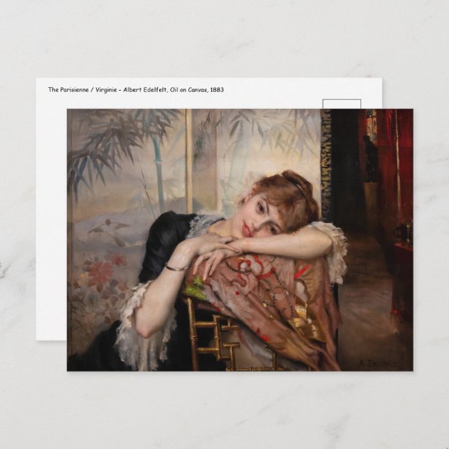 Carte Postale Albert Edelfeel - La Parisienne / Virginie (Devant / Derrière)