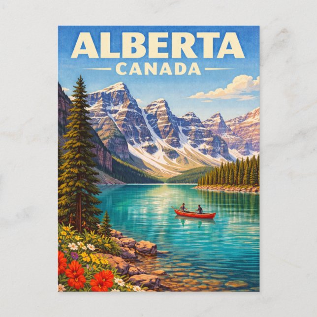 Carte Postale Alberta Canada Rocheuses canadiennes Voyage Vintag (Devant)
