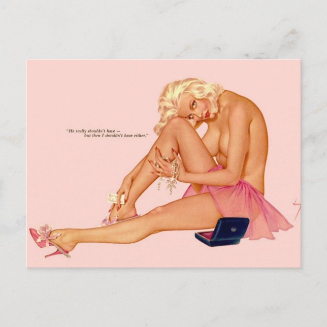 Carte Postale Alberto Vargas Vintage Pin up (Devant)