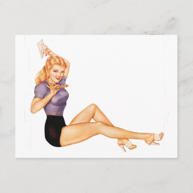 Carte Postale Alberto Vargas Vintage Pin up (Devant)