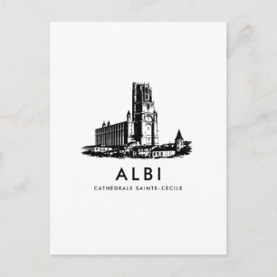Carte Postale Albi Detail Cathedrale Poster Architecture Vinta