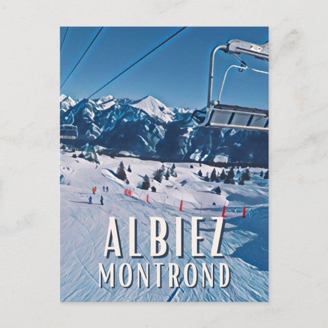 Carte Postale Albiez Montrond Station de ski (Devant)