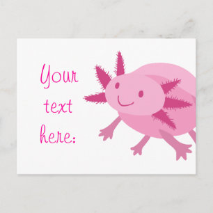 Carte Postale Albino rose mignon Axolotl