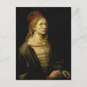 Carte Postale Albrech D? rer, Selbstport? t mit Blume, 1493 Auto