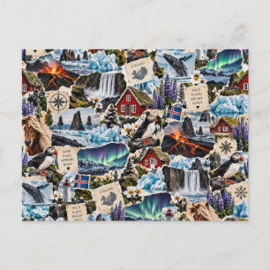 Carte Postale Album de voyage en Islande collage