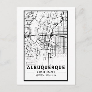 Carte Postale Albuquerque New Mexico City Map Art minimaliste